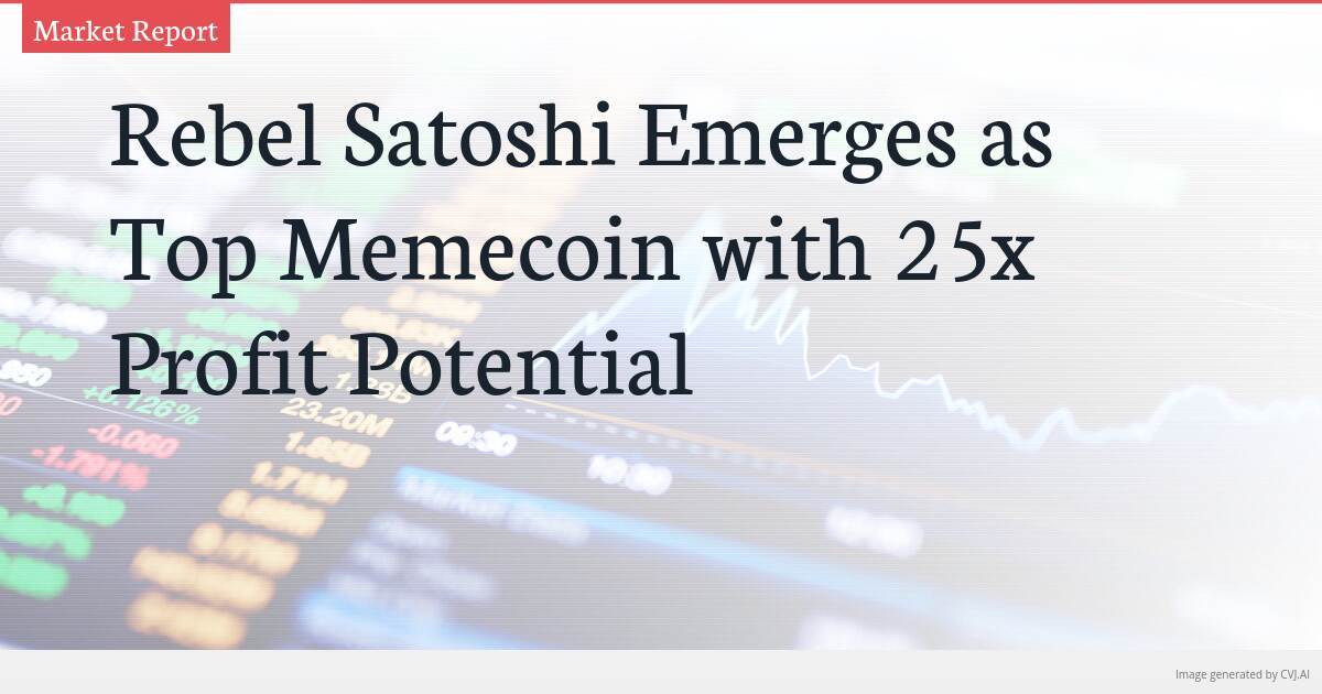 Rebel Satoshi Emerges as Top Memecoin with 25x Profit Potential Rebel Satoshi Emerges as Top Memecoin with 25x Profit Potential