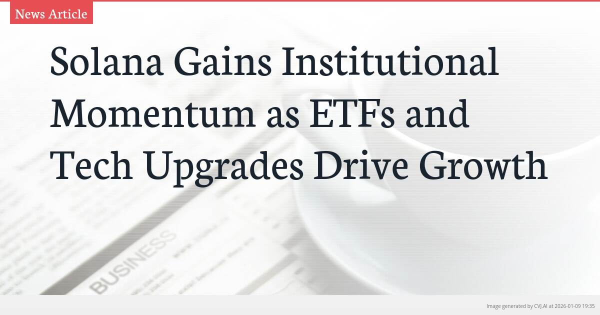 Solana Gains Institutional Momentum as ETFs and Tech Upgrades Drive Growth