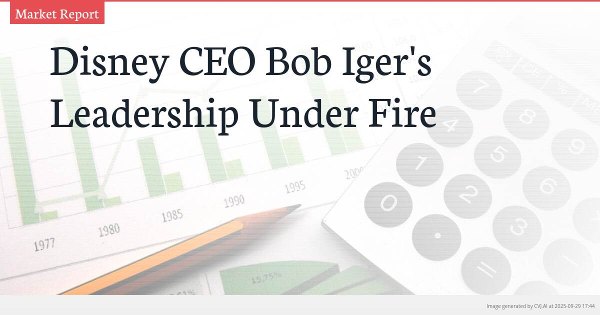 Disney CEO Bob Iger’s Leadership Under Fire