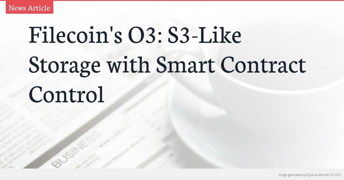 Filecoin’s O3: S3-Like Storage with Smart Contract Control