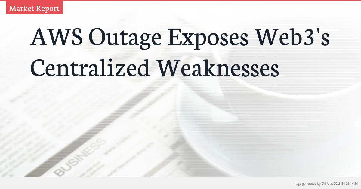 AWS Outage Exposes Web3’s Centralized Weaknesses AWS Outage Exposes Web3’s Centralized Weaknesses