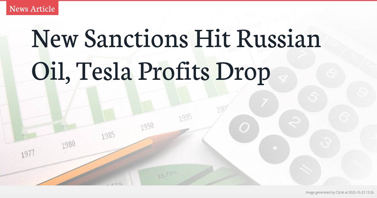 New Sanctions Hit Russian Oil, Tesla Profits Drop
