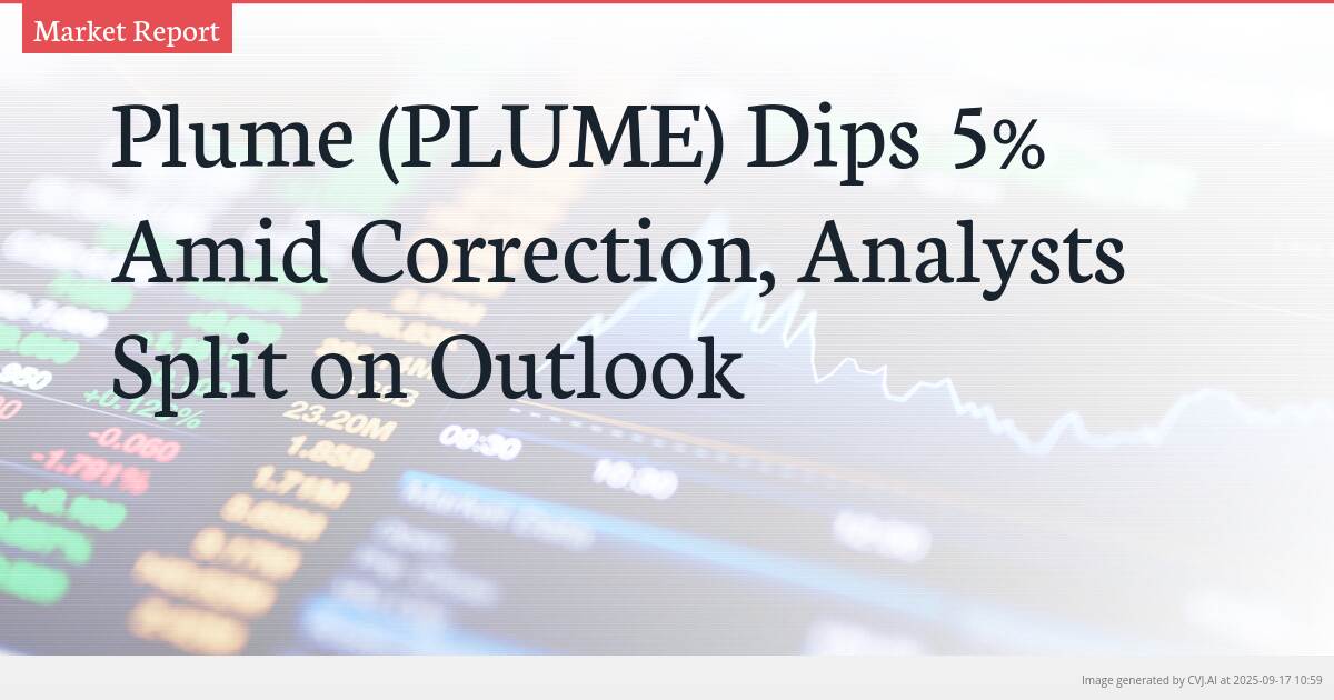 Plume (PLUME) Dips 5% Amid Correction, Analysts Split on Outlook