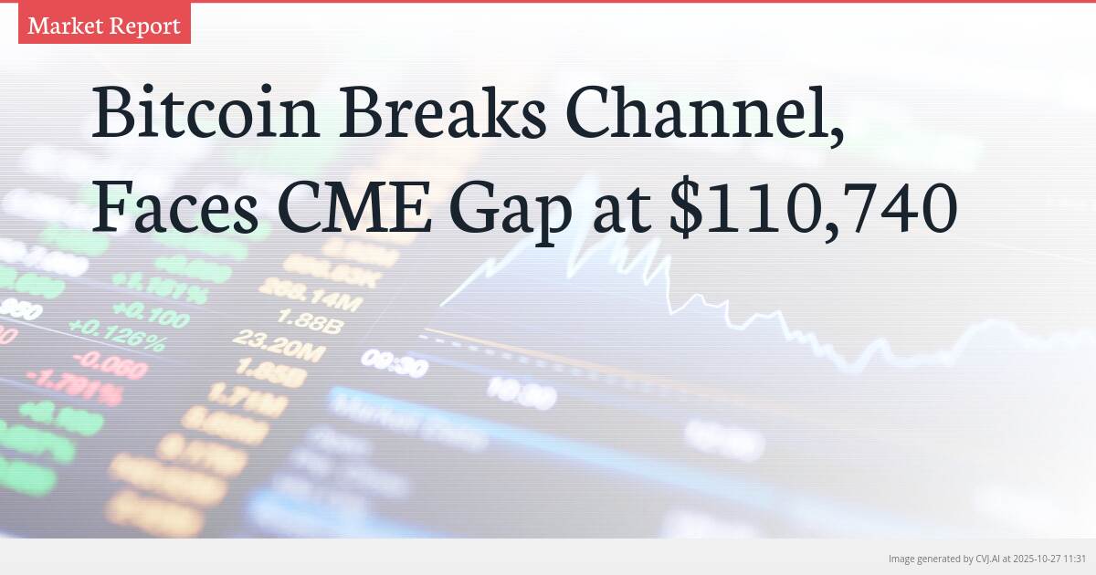 Bitcoin Breaks Channel, Faces CME Gap at $110,740 Bitcoin Breaks Channel, Faces CME Gap at $110,740