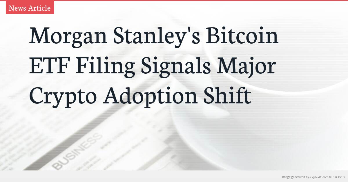 Morgan Stanley’s Bitcoin ETF Filing Signals Major Crypto Adoption Shift