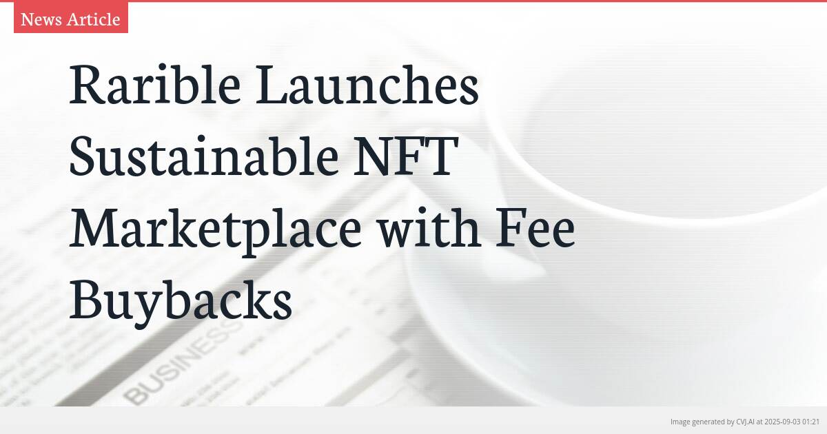 Rarible Launches Sustainable NFT Marketplace with Fee Buybacks