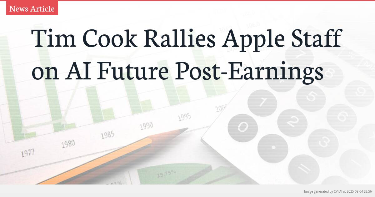 Tim Cook Rallies Apple Staff on AI Future Post-Earnings