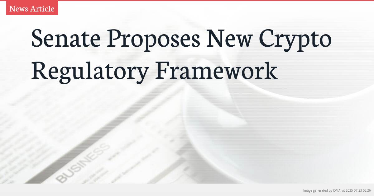 Senate Proposes New Crypto Regulatory Framework