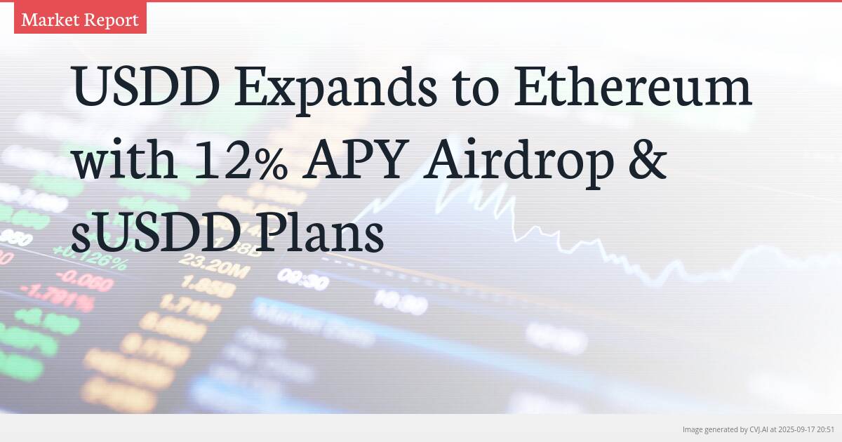 USDD Expands to Ethereum with 12% APY Airdrop & sUSDD Plans