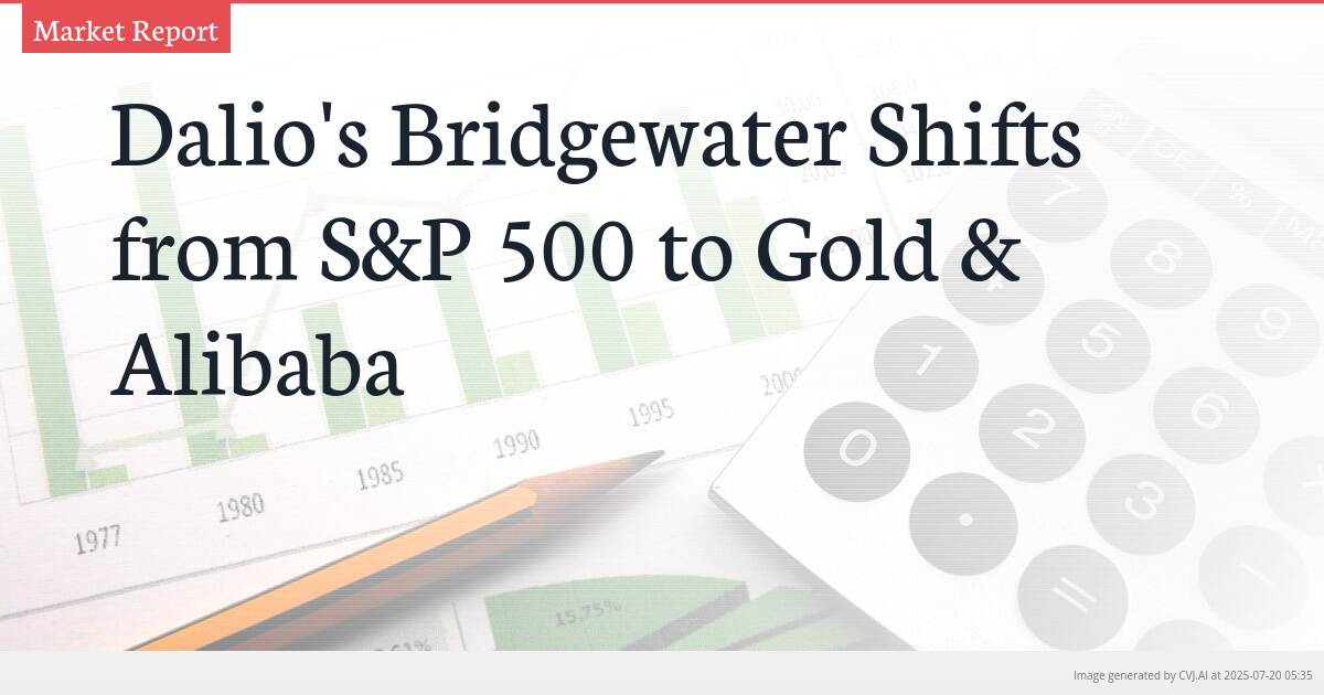 Dalio’s Bridgewater Shifts from S&P 500 to Gold & Alibaba
