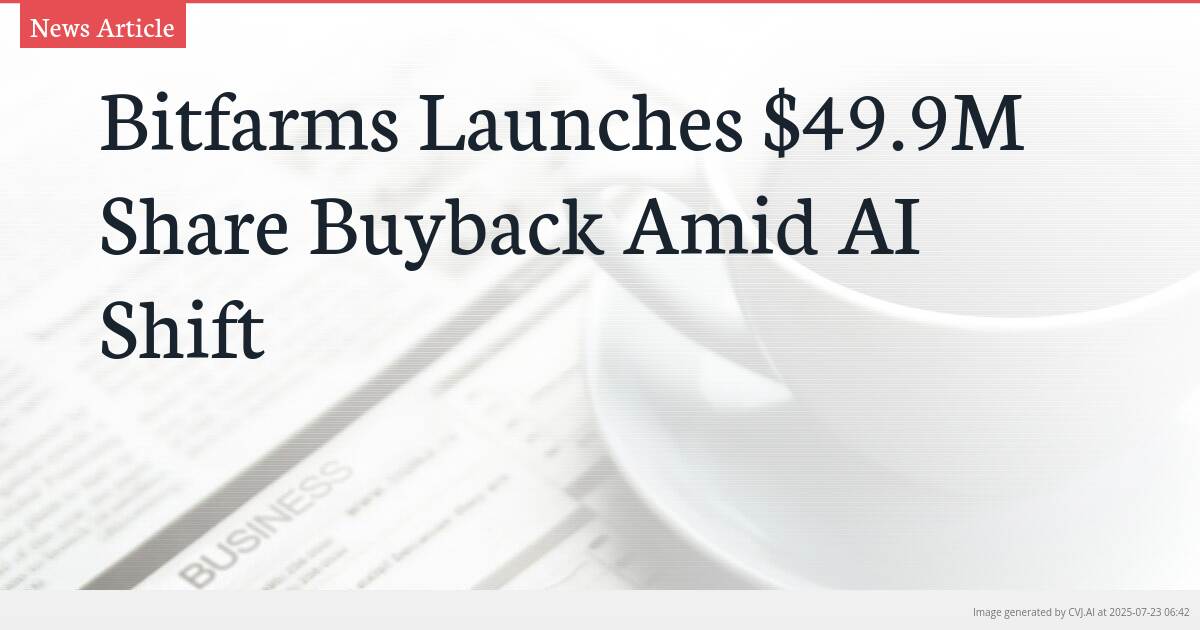 Bitfarms Launches $49.9M Share Buyback Amid AI Shift