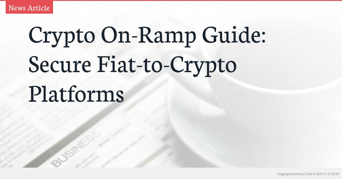 Crypto On-Ramp Guide: Secure Fiat-to-Crypto Platforms