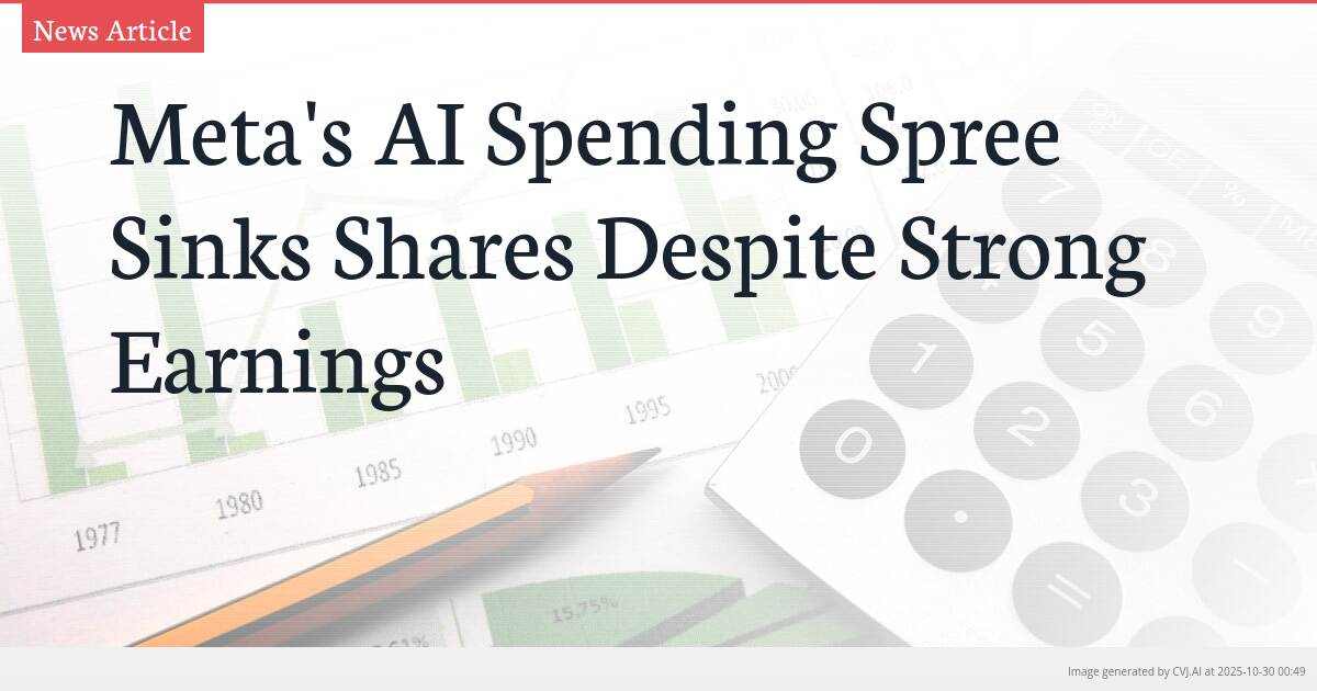 Meta’s AI Spending Spree Sinks Shares Despite Strong Earnings