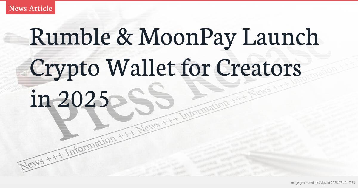 Rumble & MoonPay Launch Crypto Wallet for Creators in 2025 Rumble & MoonPay Launch Crypto Wallet for Creators in 2025