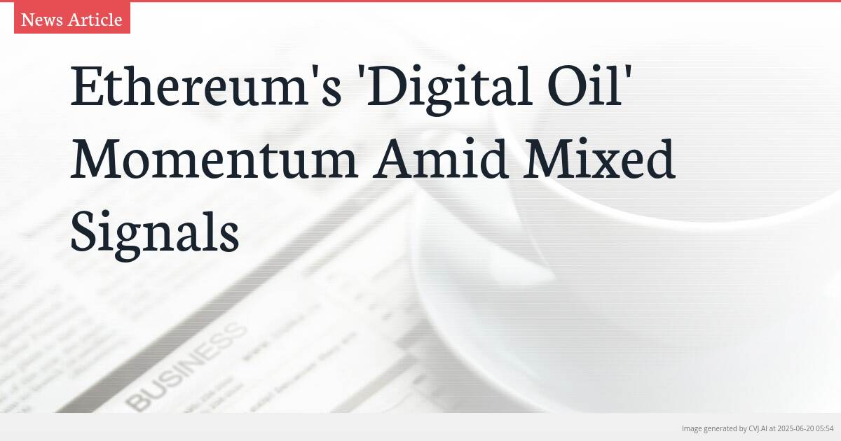 Ethereum’s ‘Digital Oil’ Momentum Amid Mixed Signals