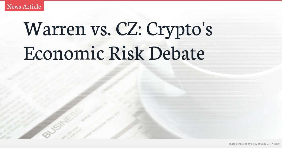 Warren vs. CZ: Crypto’s Economic Risk Debate