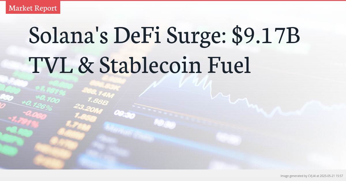 Solana’s DeFi Surge: $9.17B TVL & Stablecoin Fuel