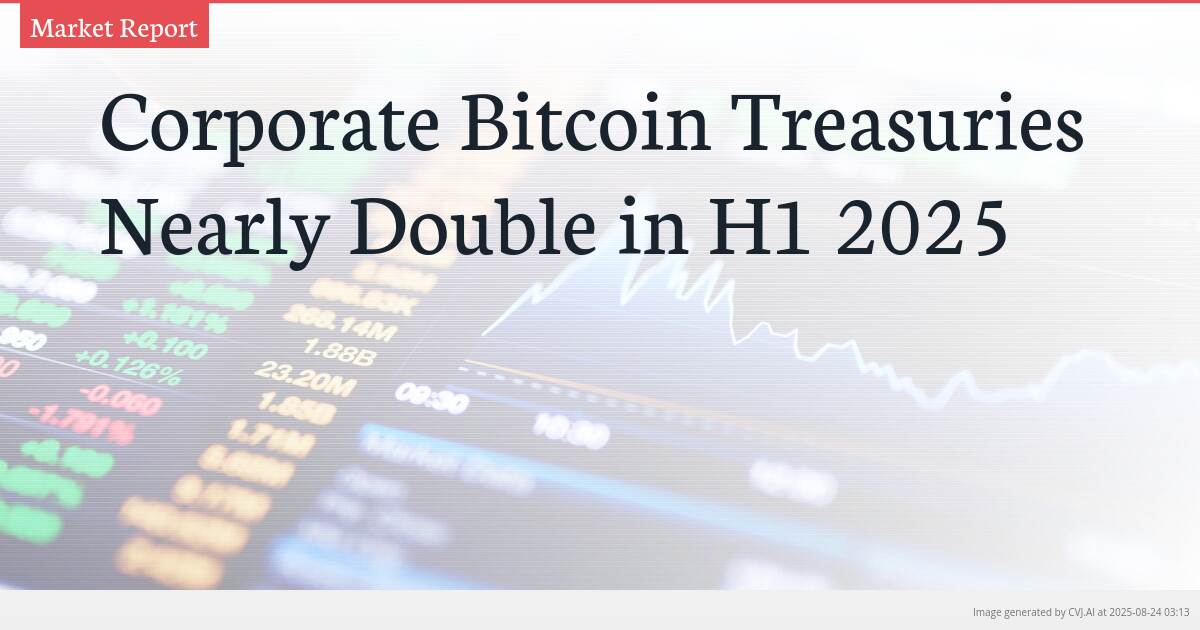 Corporate Bitcoin Treasuries Nearly Double in H1 2025