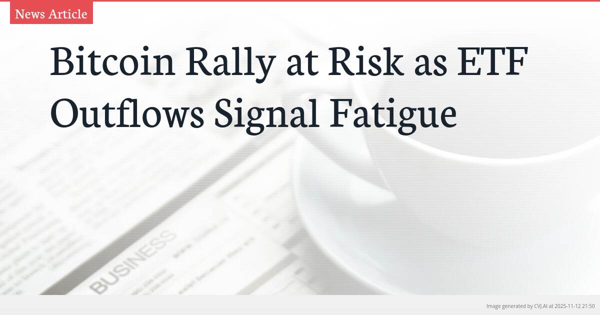 Bitcoin Rally at Risk as ETF Outflows Signal Fatigue