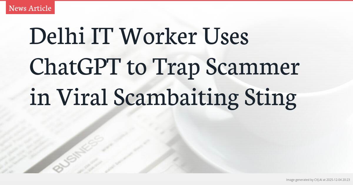 Delhi IT Worker Uses ChatGPT to Trap Scammer in Viral Scambaiting Sting