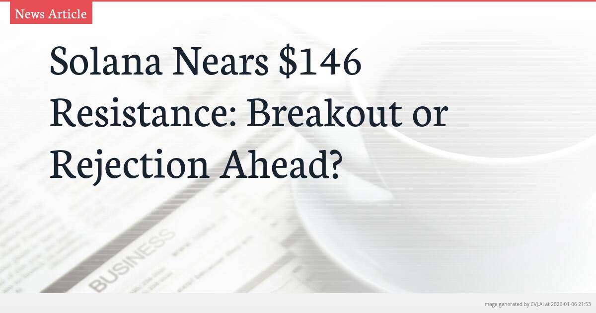 Solana Nears $146 Resistance: Breakout or Rejection Ahead?