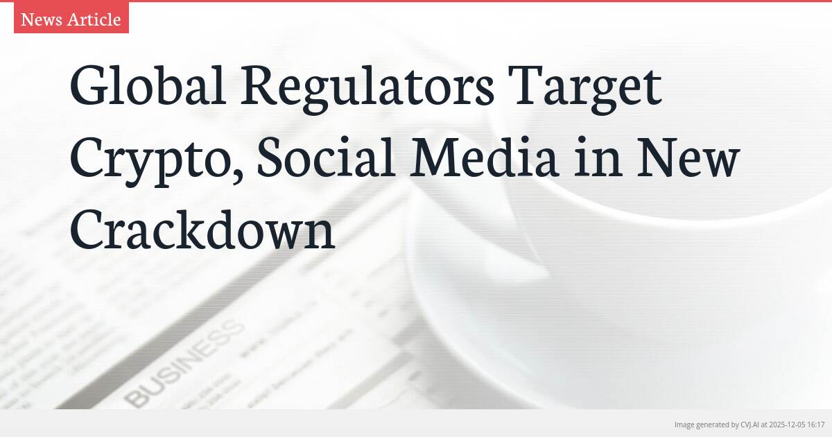 Global Regulators Target Crypto, Social Media in New Crackdown