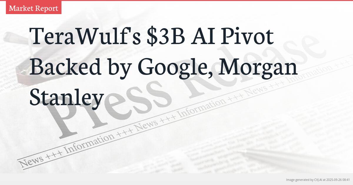 TeraWulf’s $3B AI Pivot Backed by Google, Morgan Stanley