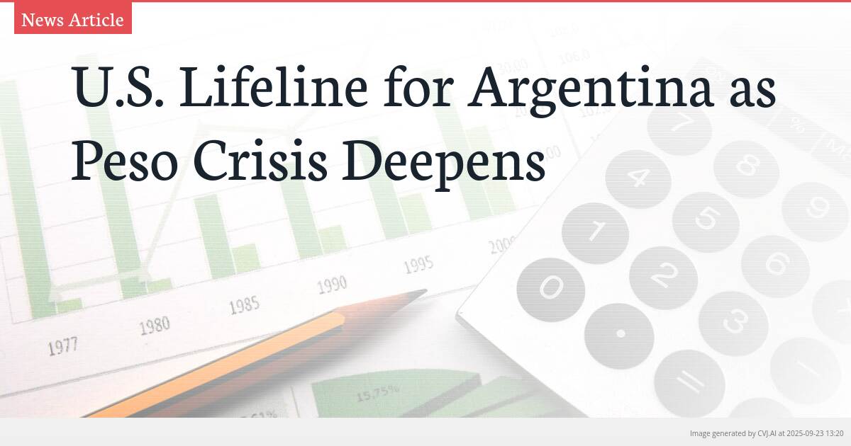 U.S. Lifeline for Argentina as Peso Crisis Deepens