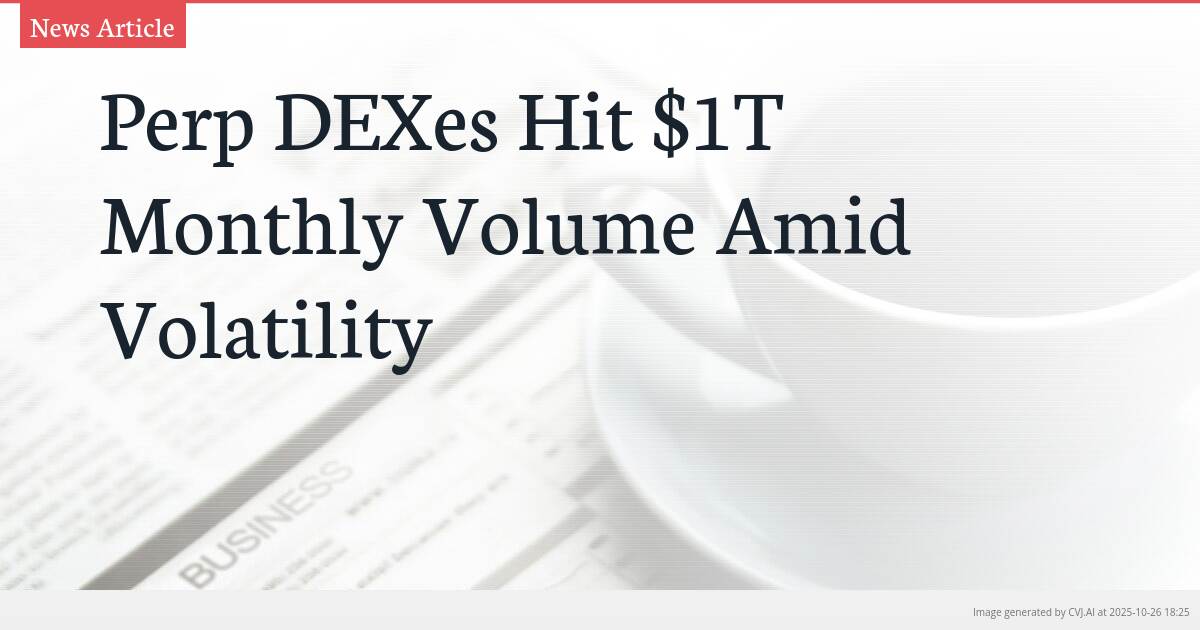 Perp DEXes Hit $1T Monthly Volume Amid Volatility