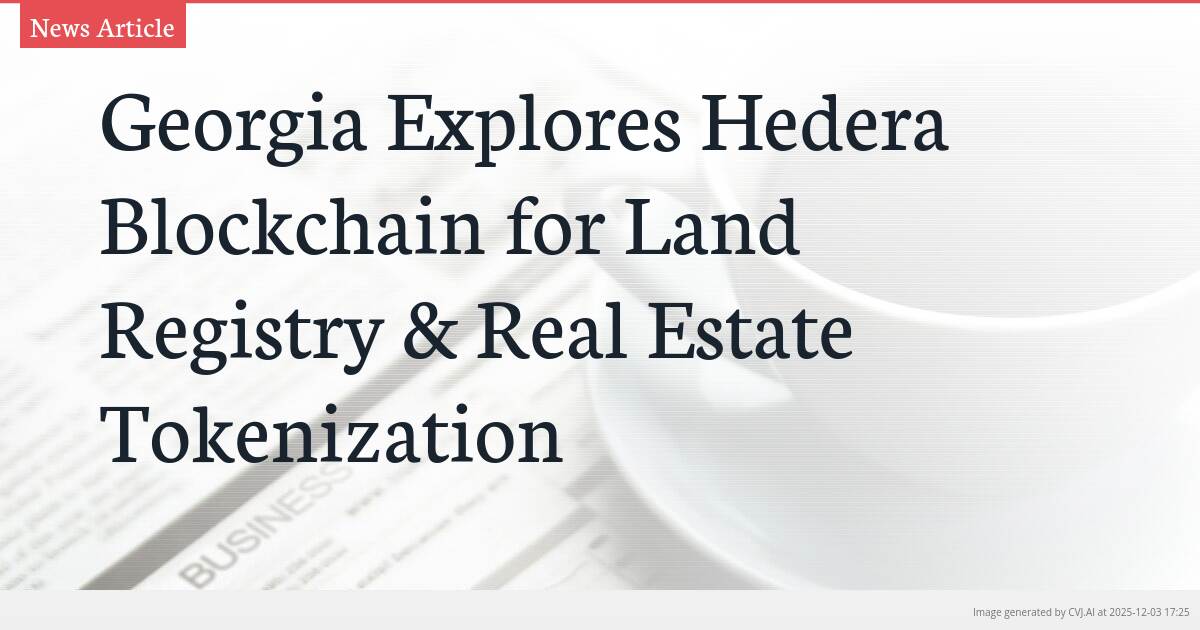 Georgia Explores Hedera Blockchain for Land Registry & Real Estate Tokenization