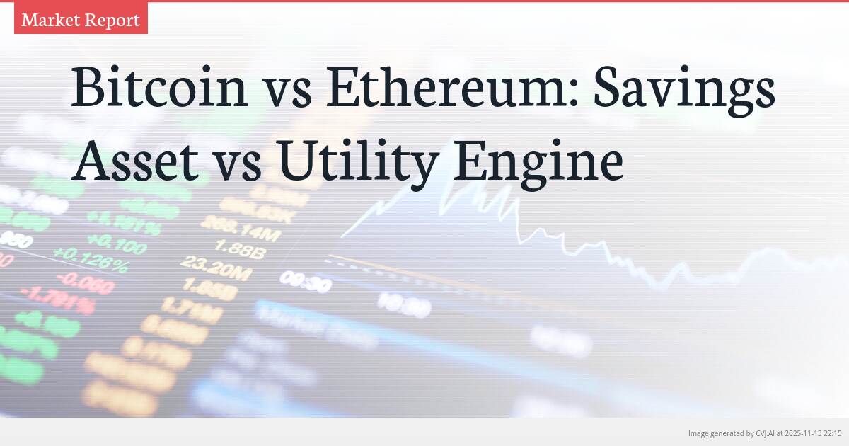 Bitcoin vs Ethereum: Savings Asset vs Utility Engine