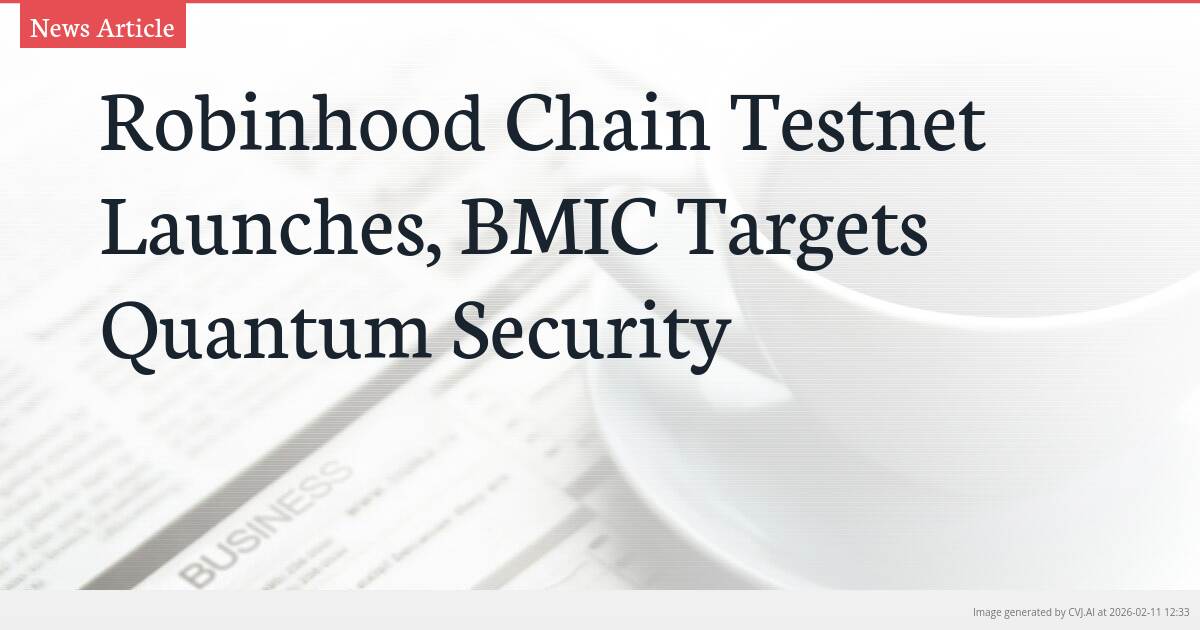 Robinhood Chain Testnet Launches, BMIC Targets Quantum Security