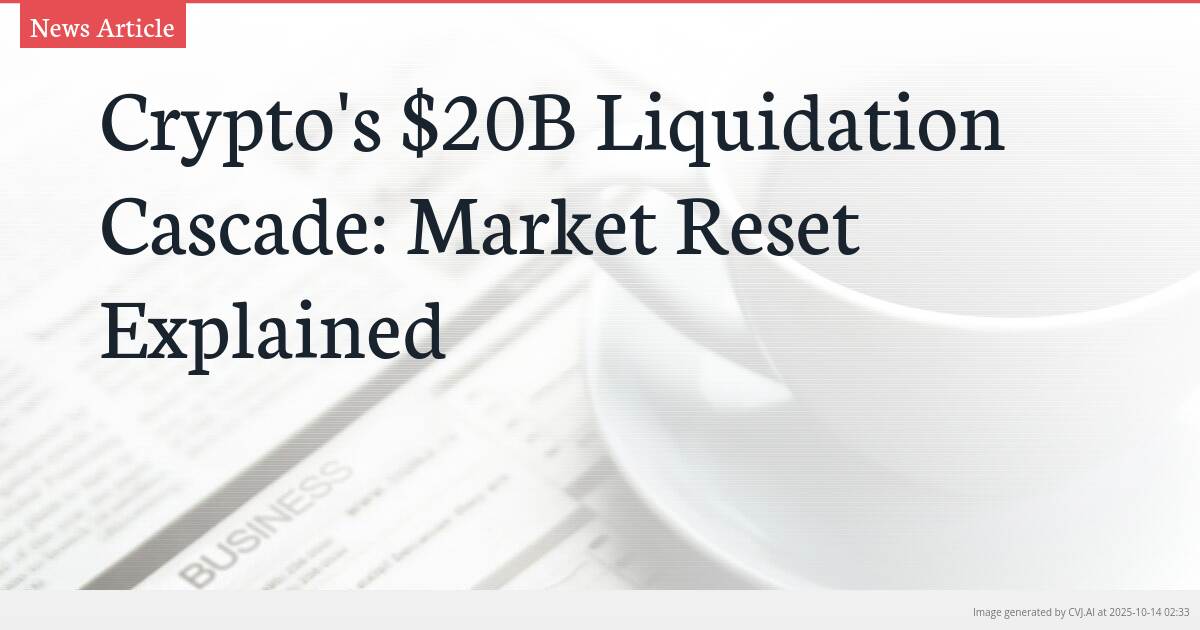 Crypto’s $20B Liquidation Cascade: Market Reset Explained