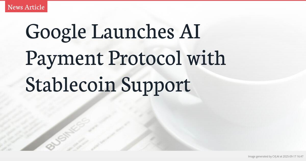 Google Launches AI Payment Protocol with Stablecoin Support