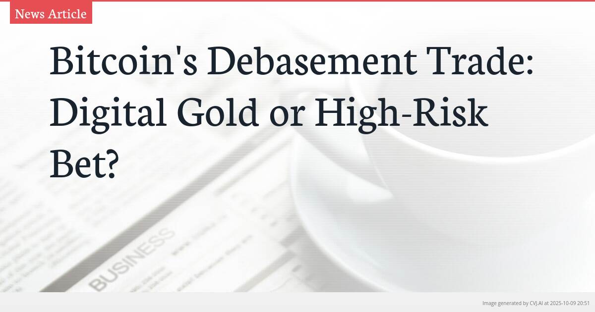 Bitcoin’s Debasement Trade: Digital Gold or High-Risk Bet?