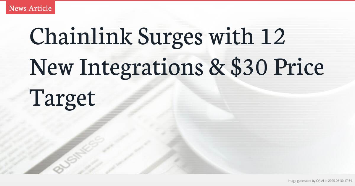 Chainlink Surges with 12 New Integrations & $30 Price Target