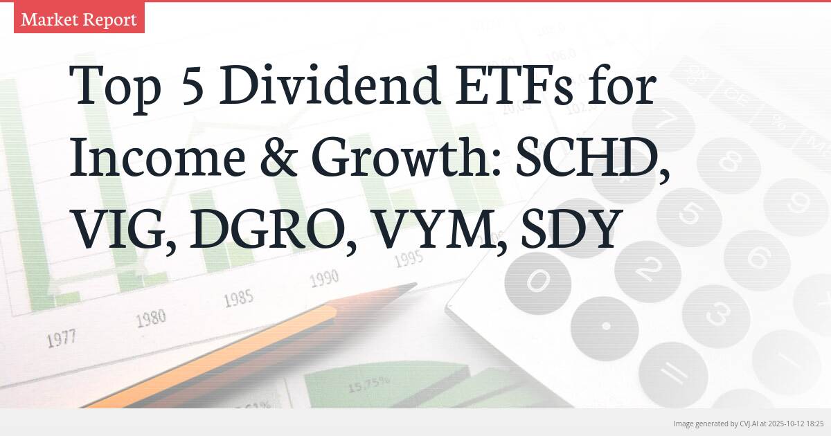 Top 5 Dividend ETFs for Income & Growth: SCHD, VIG, DGRO, VYM, SDY