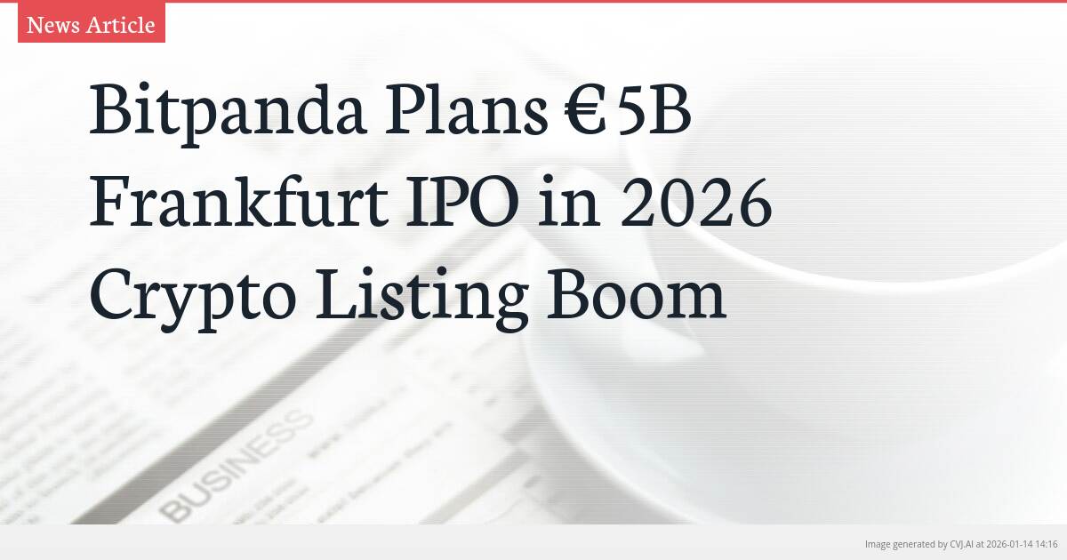 Bitpanda Plans €5B Frankfurt IPO in 2026 Crypto Listing Boom