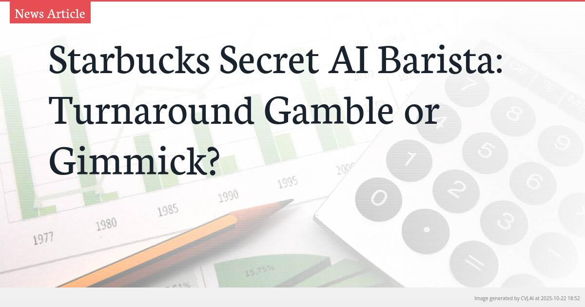 Starbucks Secret AI Barista: Turnaround Gamble or Gimmick?