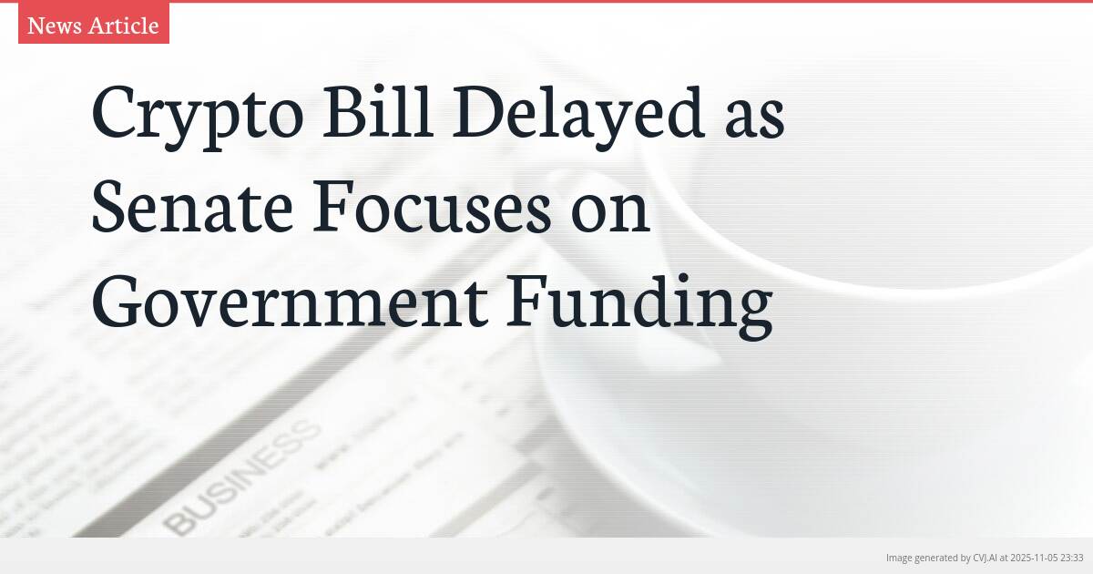 Crypto Bill Delayed as Senate Focuses on Government Funding