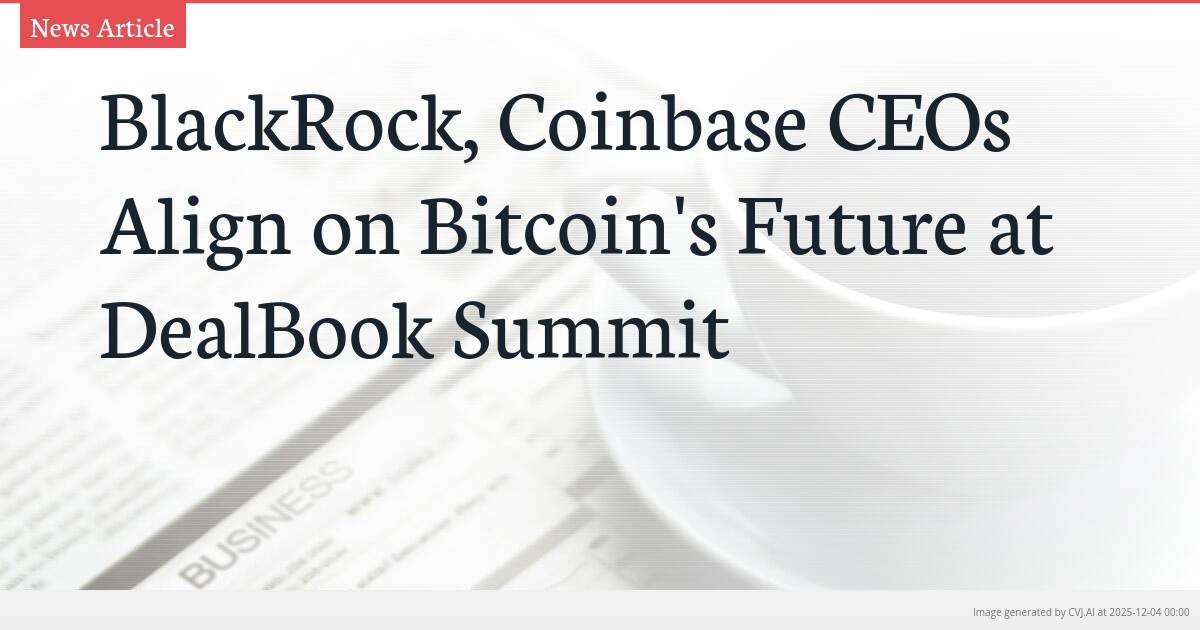 BlackRock, Coinbase CEOs Align on Bitcoin’s Future at DealBook Summit