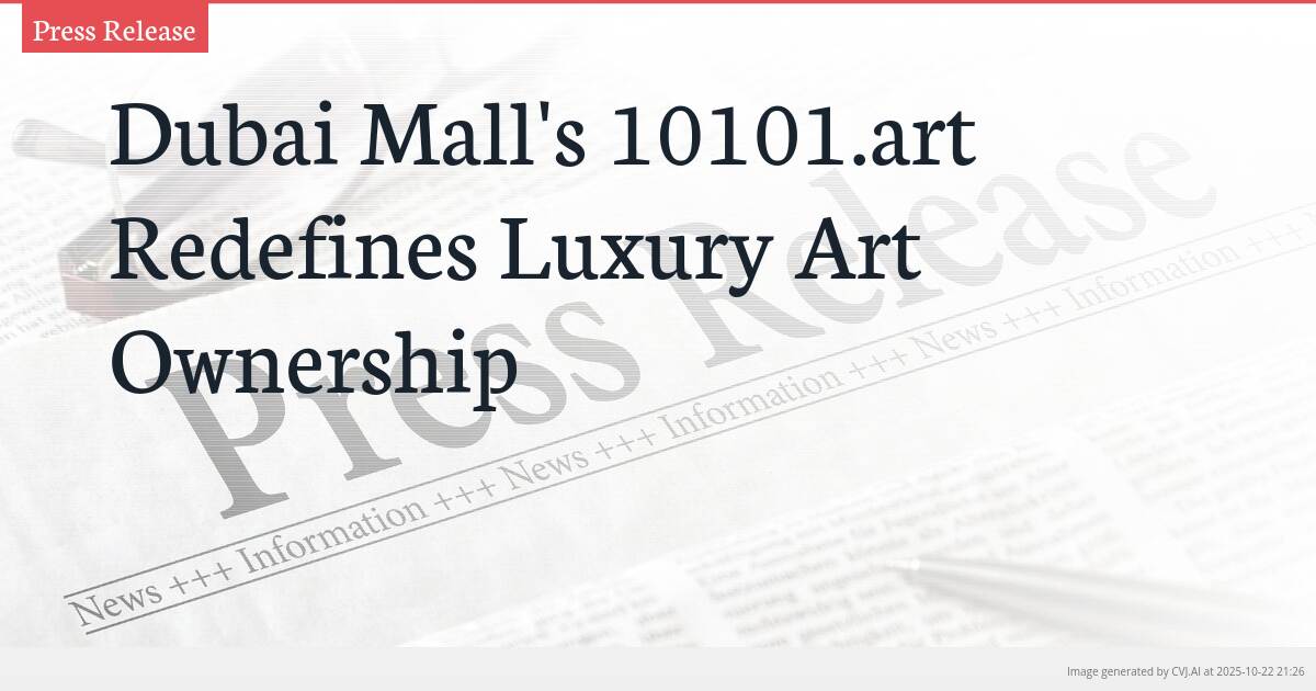 Dubai Mall’s 10101.art Redefines Luxury Art Ownership Dubai Mall’s 10101.art Redefines Luxury Art Ownership