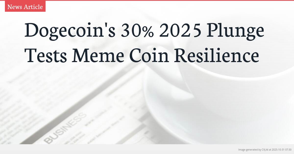 Dogecoin’s 30% 2025 Plunge Tests Meme Coin Resilience