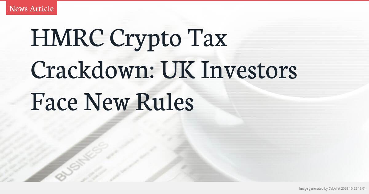 HMRC Crypto Tax Crackdown: UK Investors Face New Rules HMRC Crypto Tax Crackdown: UK Investors Face New Rules