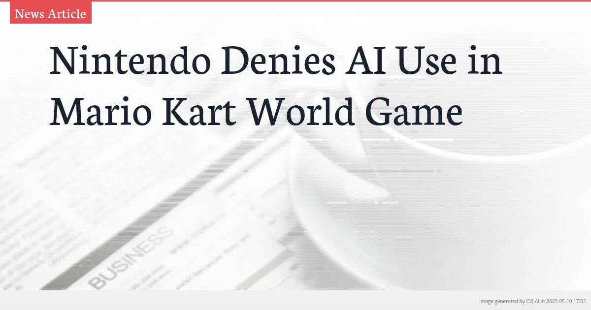 Nintendo Denies AI Use in Mario Kart World Game