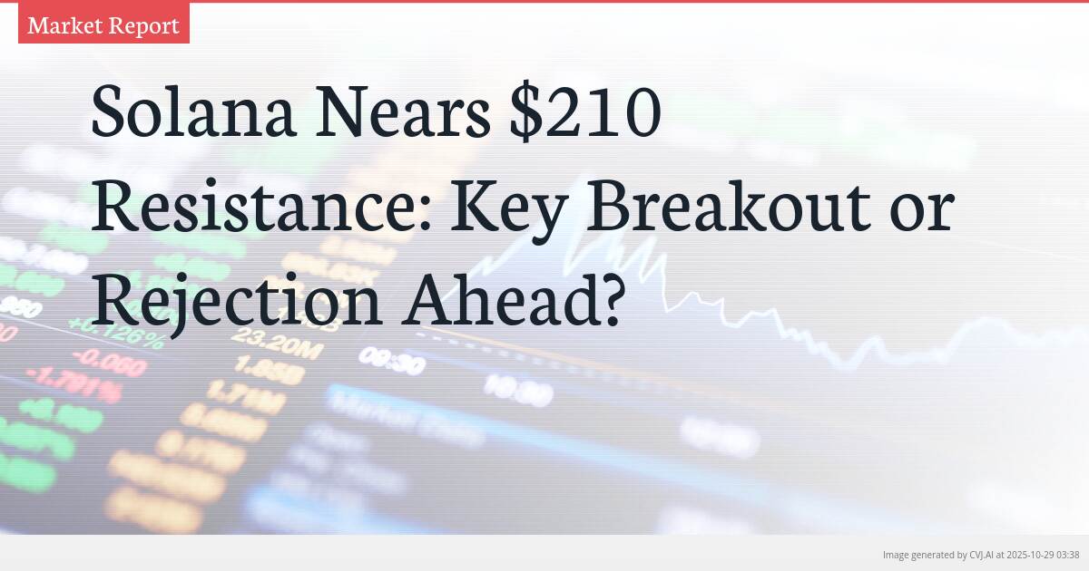 Solana Nears $210 Resistance: Key Breakout or Rejection Ahead? Solana Nears $210 Resistance: Key Breakout or Rejection Ahead?