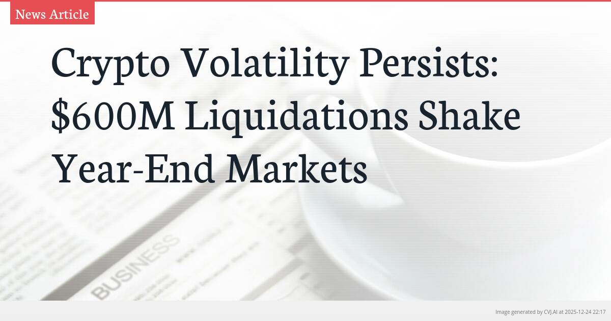 Crypto Volatility Persists: $600M Liquidations Shake Year-End Markets