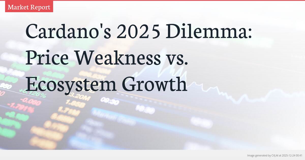 Cardano’s 2025 Dilemma: Price Weakness vs. Ecosystem Growth