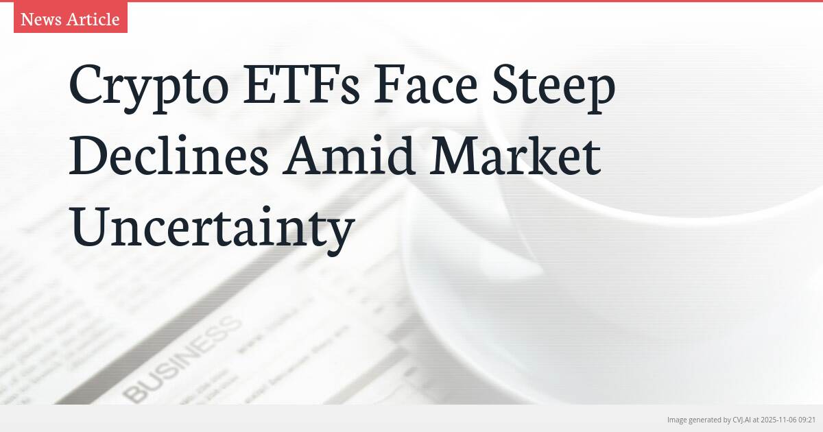 Crypto ETFs Face Steep Declines Amid Market Uncertainty