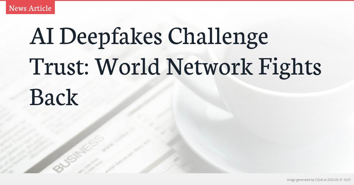 AI Deepfakes Challenge Trust: World Network Fights Back